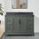 Ensemble de meuble-lavabo autoportant simple 48 po avec plateau en pierre noire Vannes