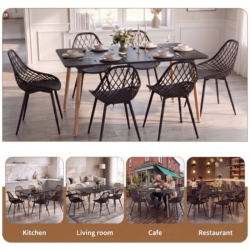 Dorrington 6 - Person Dining Set, Black