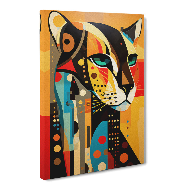 Cheetah Constructivism No.2 - Wrapped Canvas, 76cm H x 50cm W x 3cm D
