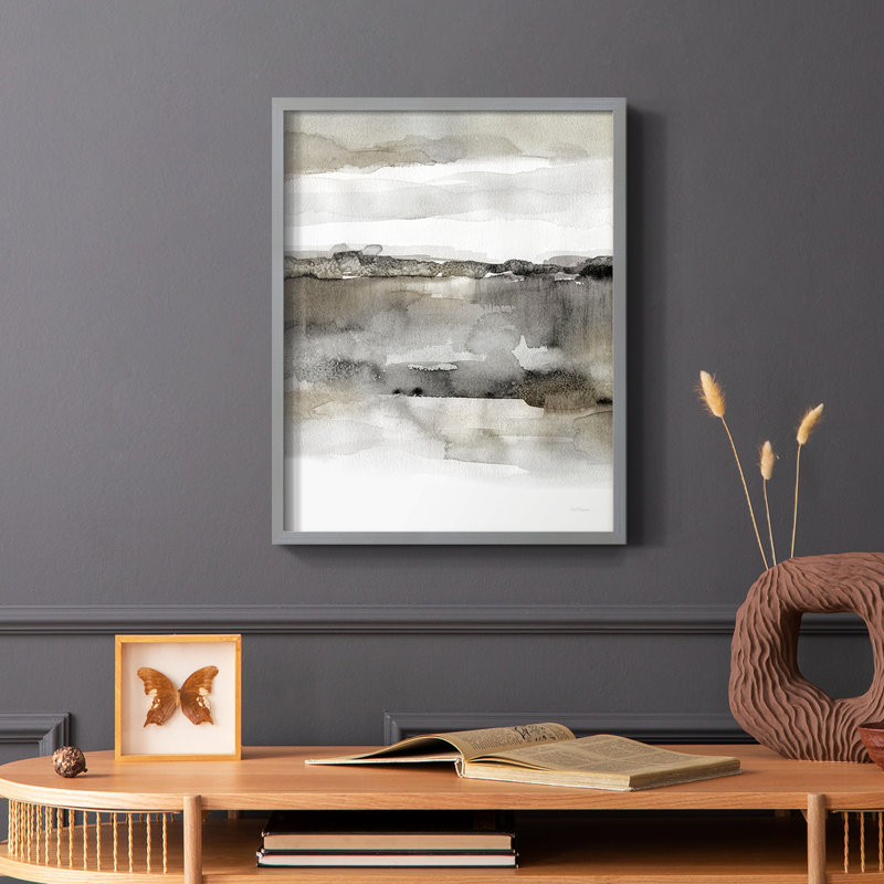 Neutral Harmony Framed Print - Solid Wood, Gray, 10" H x 8" W