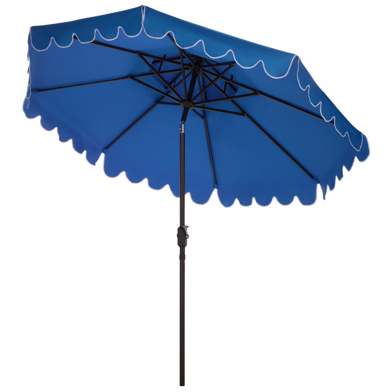 Parasol de marché 9 pi Teo, Bleu pacifique / Blanc