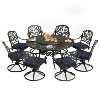 Round 8 - Person 61" L Outdoor Dining Set
