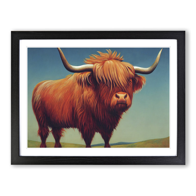 The Immense Highland Cow 1 Piece Single Picture Frame Wall Art, 25cm H x 34cm W, Black