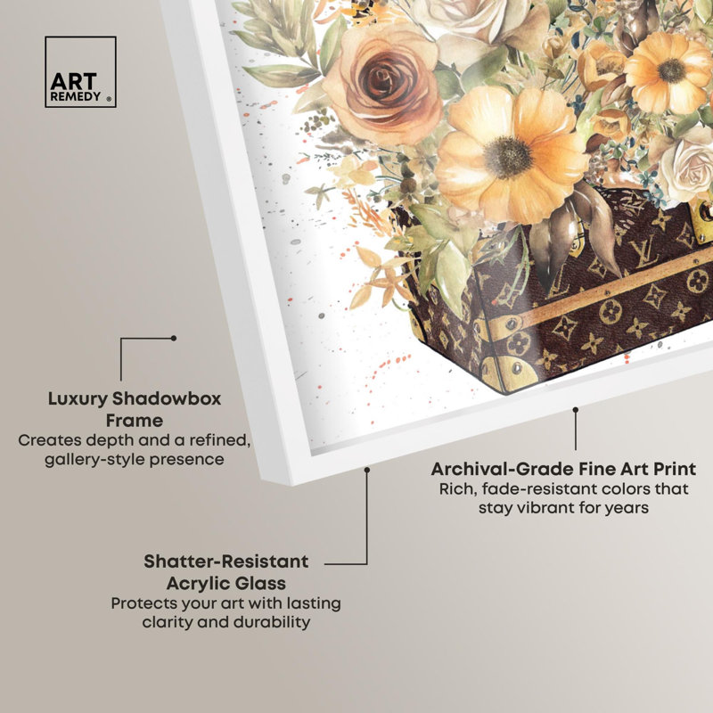 Doll Memories - Golden Memories Shadowbox Print Illustration de mode par Art Remedy, H 11 po x l 16 po, Blanc