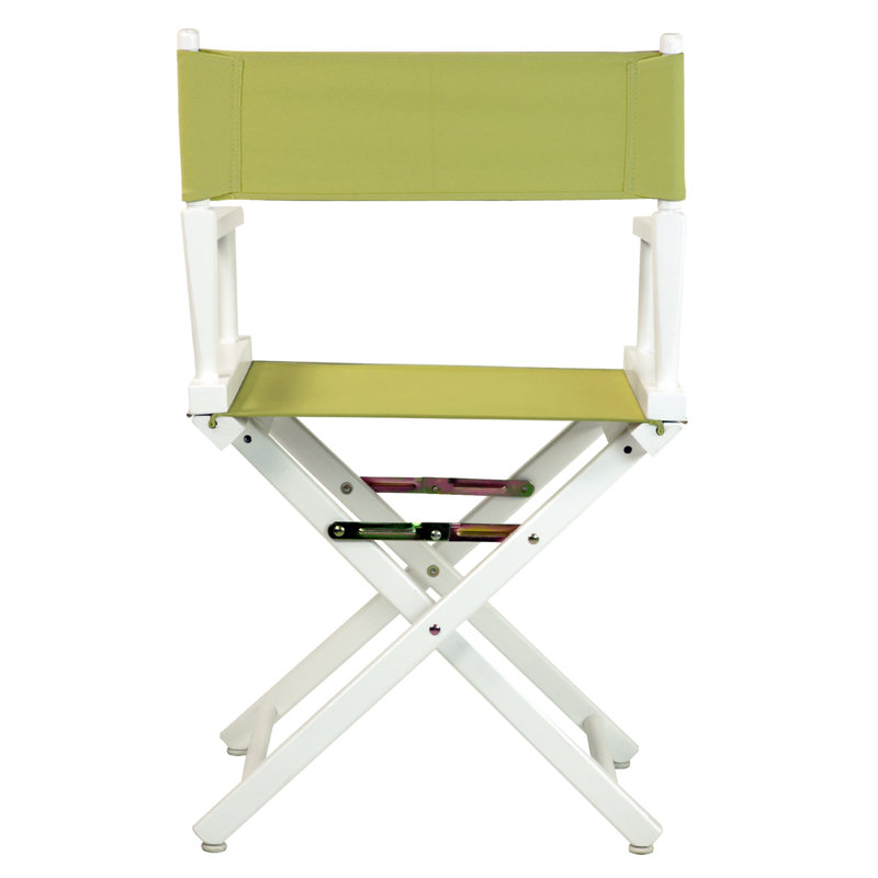 18" Folding Director Chair, White, Sage