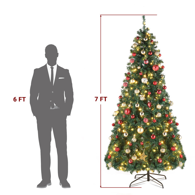 7' Lighted Pine Christmas Tree