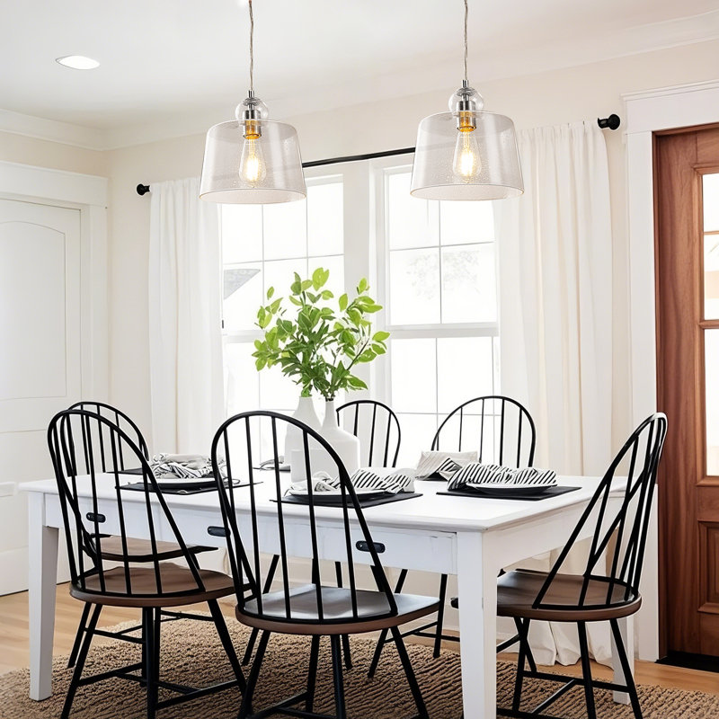 1-Light Nickel Pendant Light For Kitchen Dining Room