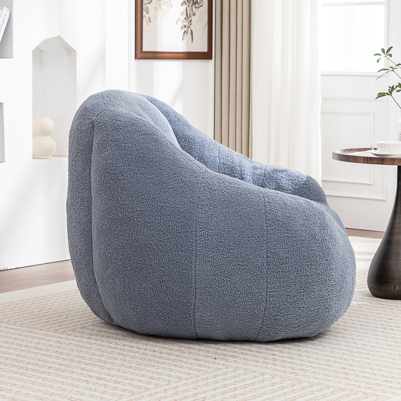 Fauteuil à billes avec rembourrage, Teddy bleu clair