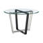 Table de salle à manger contemporaine Kasius 48 "avec base en acier et plateau en verre-1103734498