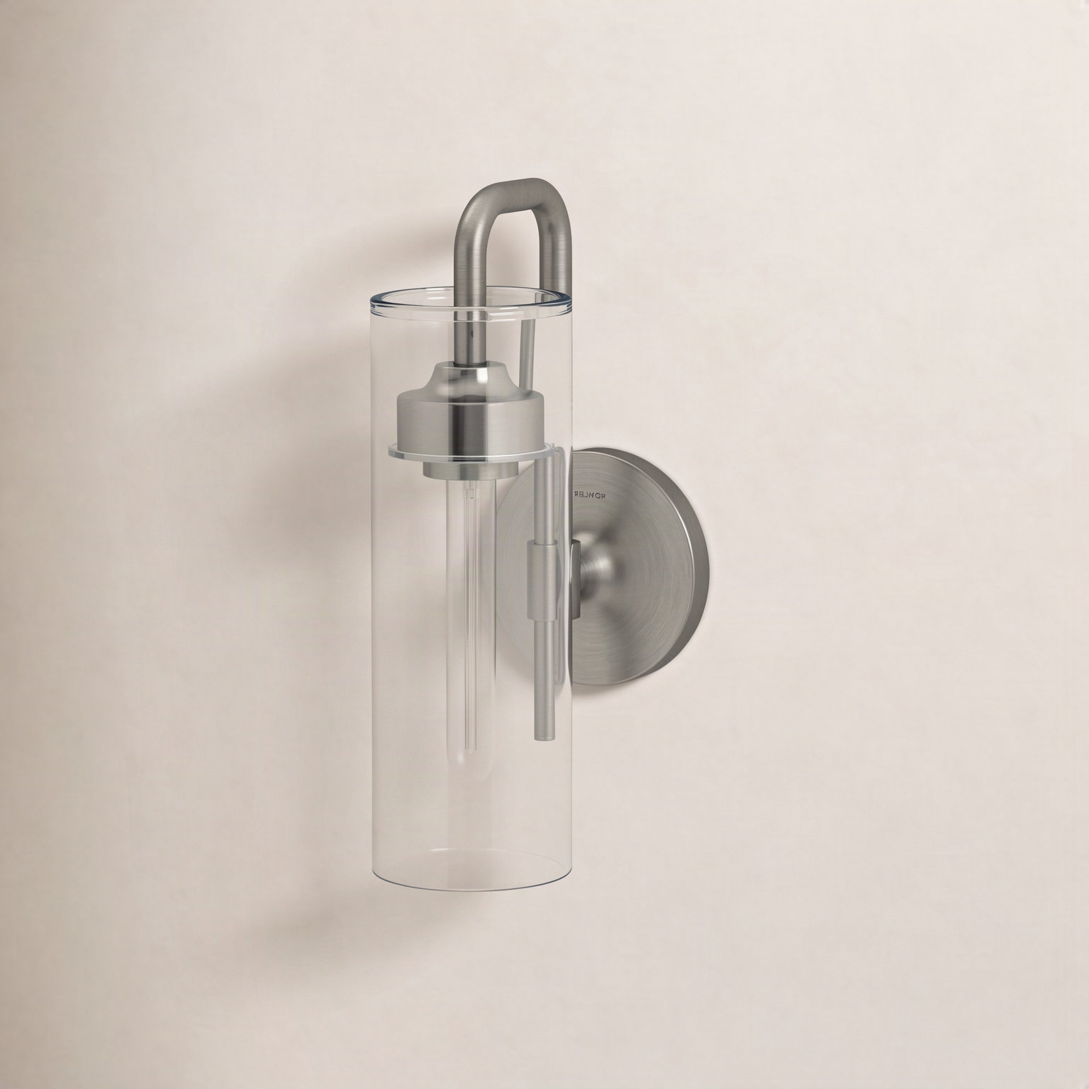 Purist Single Light Armed Sconce, Brushed Nickel