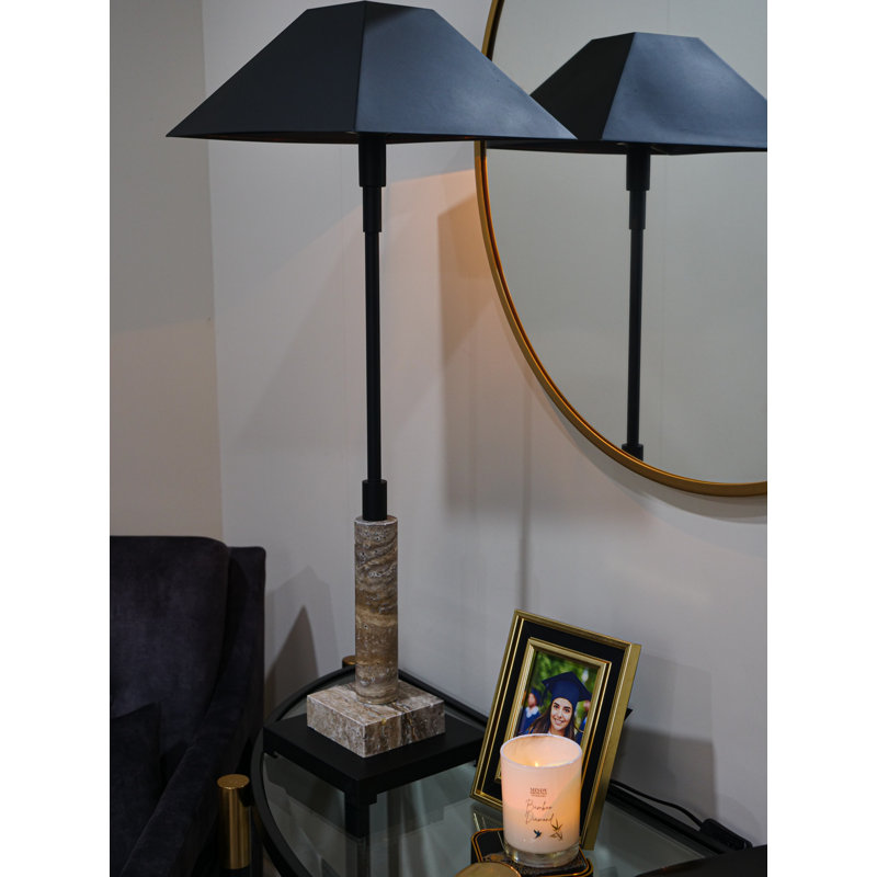 Buffet Lamp, Grey Base/Black Shade