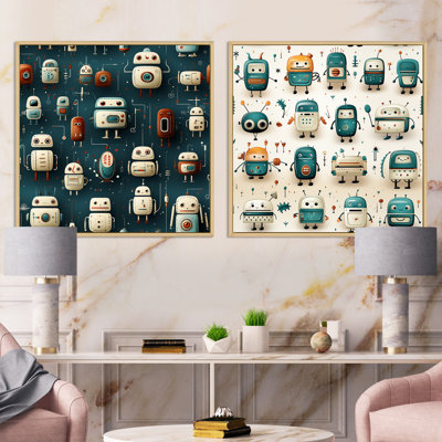 Robot Robot For Teens Betroom - Ensemble de 2 collages fantastiques
