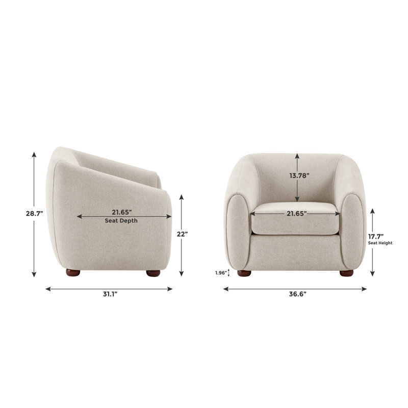 Mykel Upholstered Accent Chair, Smoke White Polyester Blend