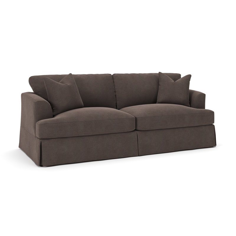 Lucia 92.5'' Slipcovered Sofa, Bella Ash Performance Velvet