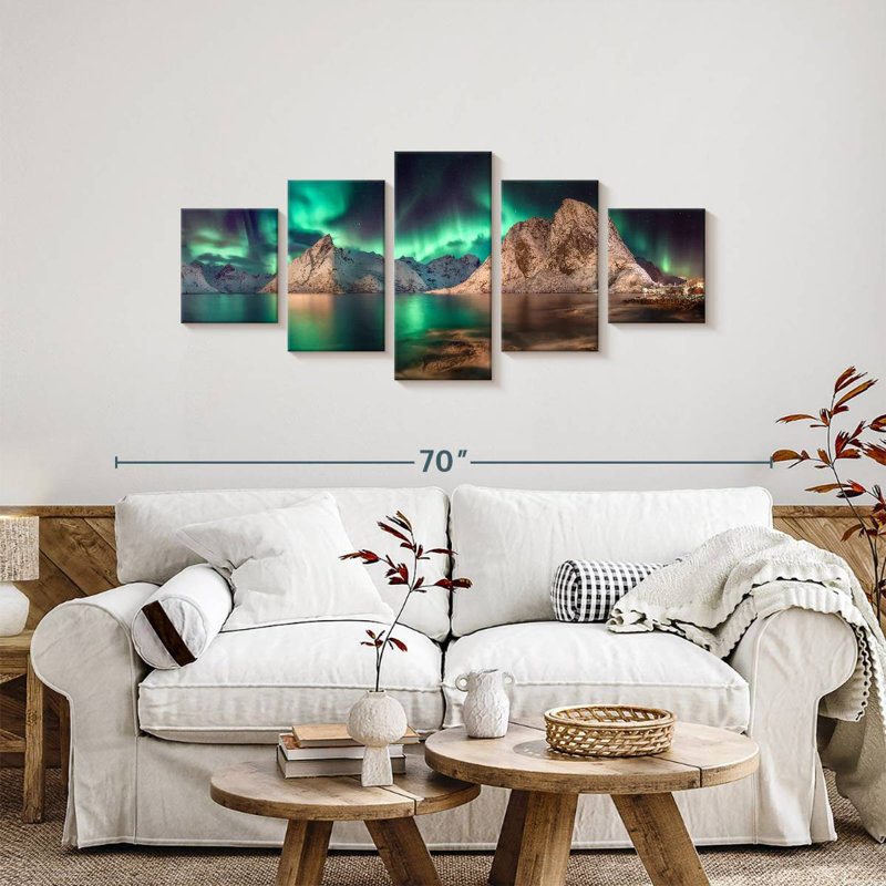 Swirling Moskenes Aurora, 24" H x 55" W