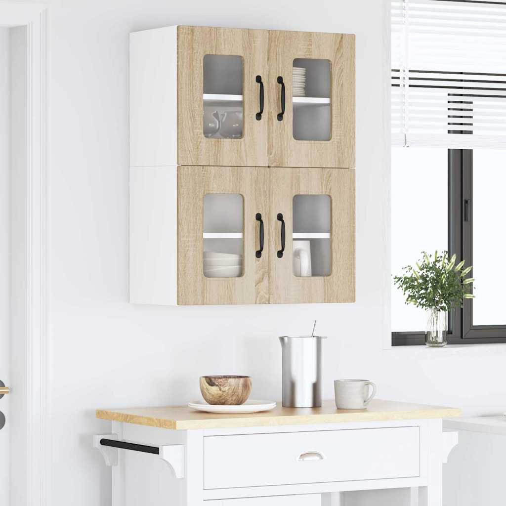Vidaxl Kitchen Wall Cabinet With Shelf 2 Pcs White 60 X 31 X 40 Cm
