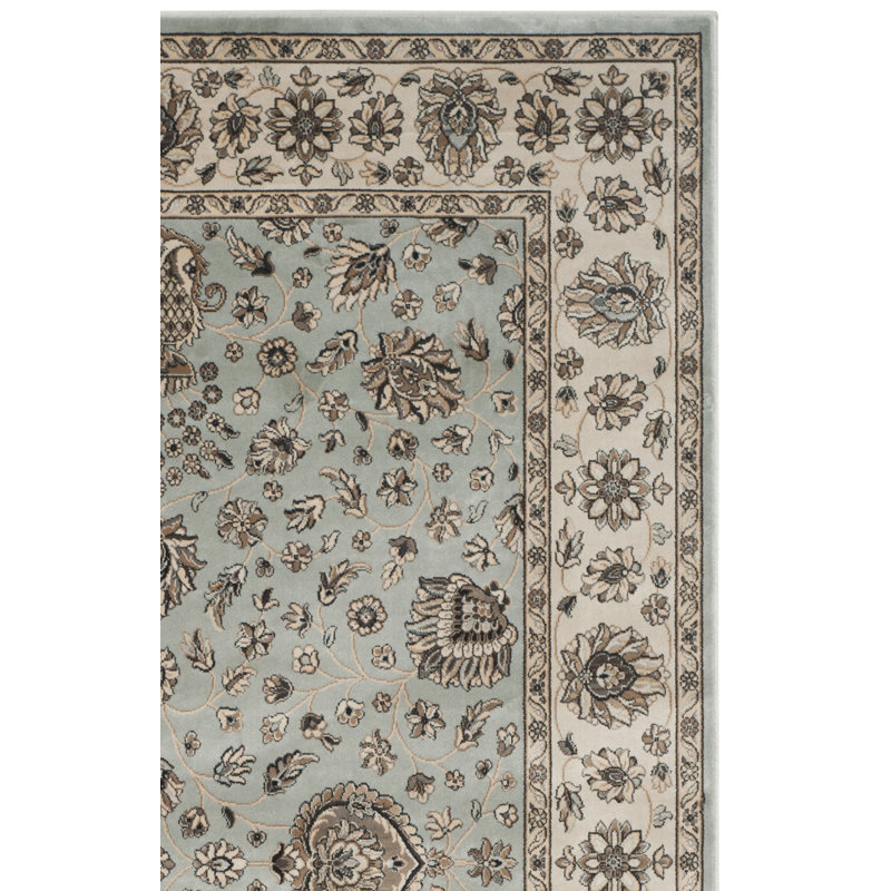 Tapis oriental en viscose de style persan ensembles gris, Rectangle 5 pi 3 po x 7 pi 3 po