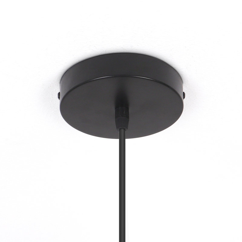 Ensemble de 3 luminaires suspendus noir mat / laiton Konnah, H 5,9 po x l 9,8 po x P 9,8 po