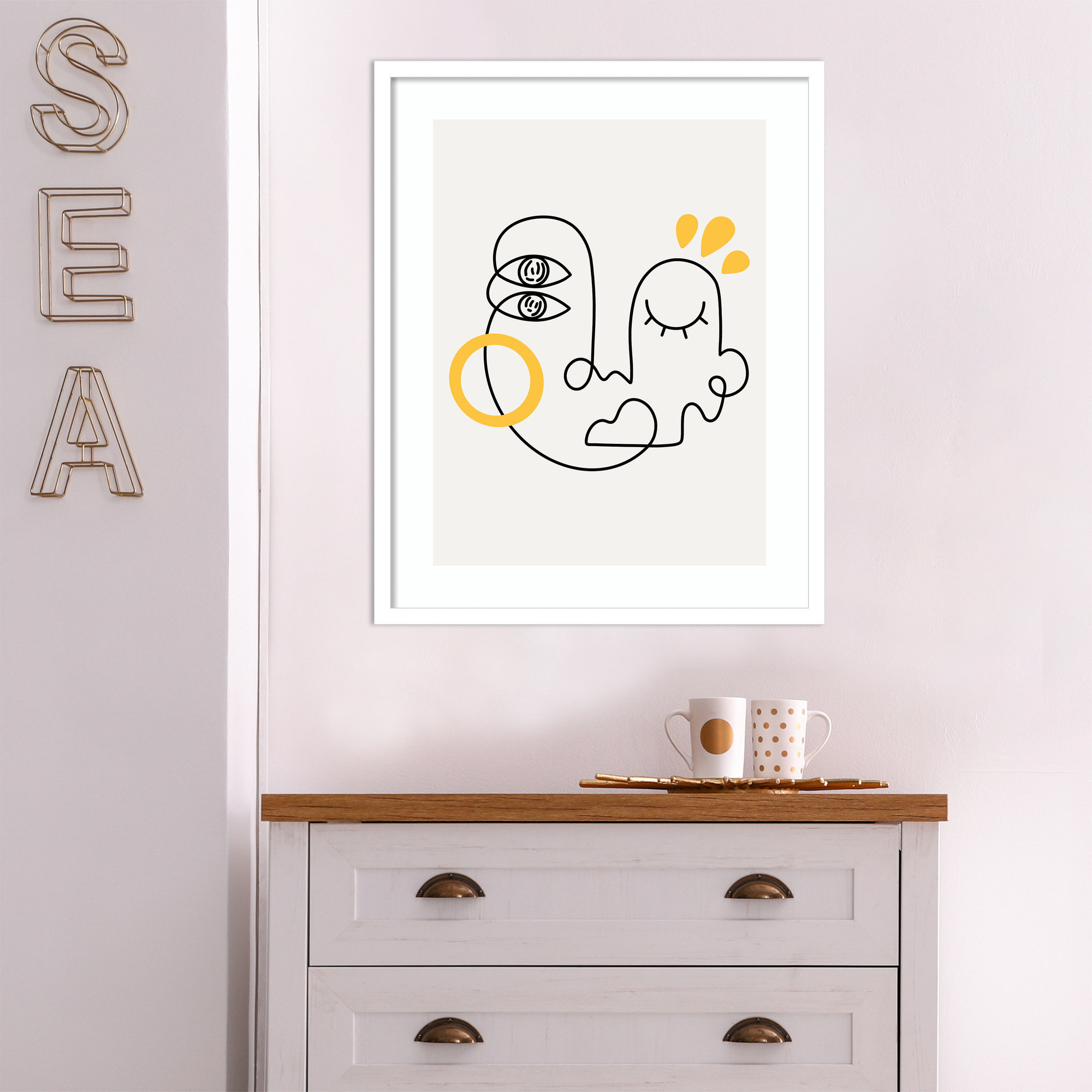 Still Here by Shatha Al Dafai, 41.38" H x 33.38" W x 0.875" D, Noir Black Framed