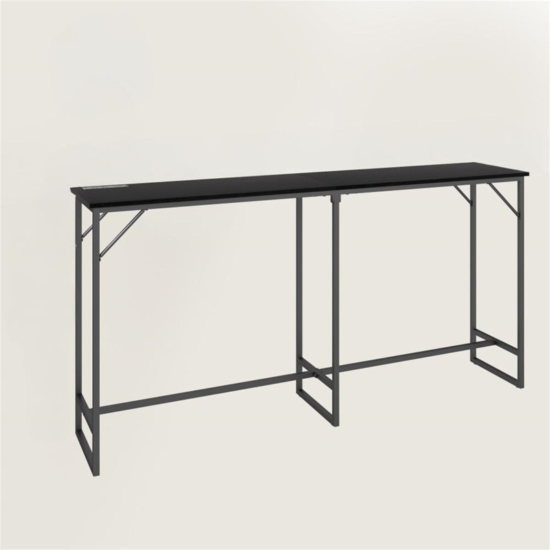 Table pratique à hauteur rectangulaire industrielle, Noir