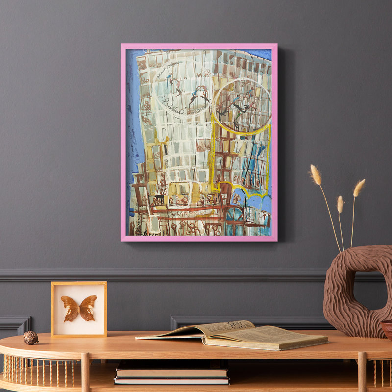 Bandaloo I, reproduction encadrée - bois massif, Rose, H 10 po x l 8 po