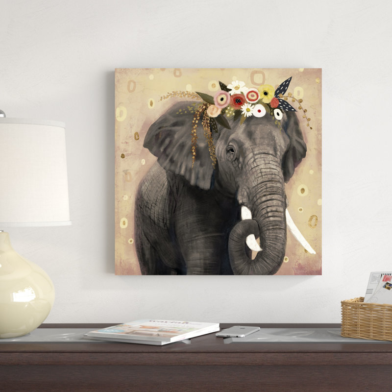 Éléphant Klimt I, H 20 po x l 20 po