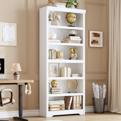 Bibliothèque de ferme, bibliothèque ouverte en bois avec tablettes réglables pour le bureau personnel, le salon et le bureau