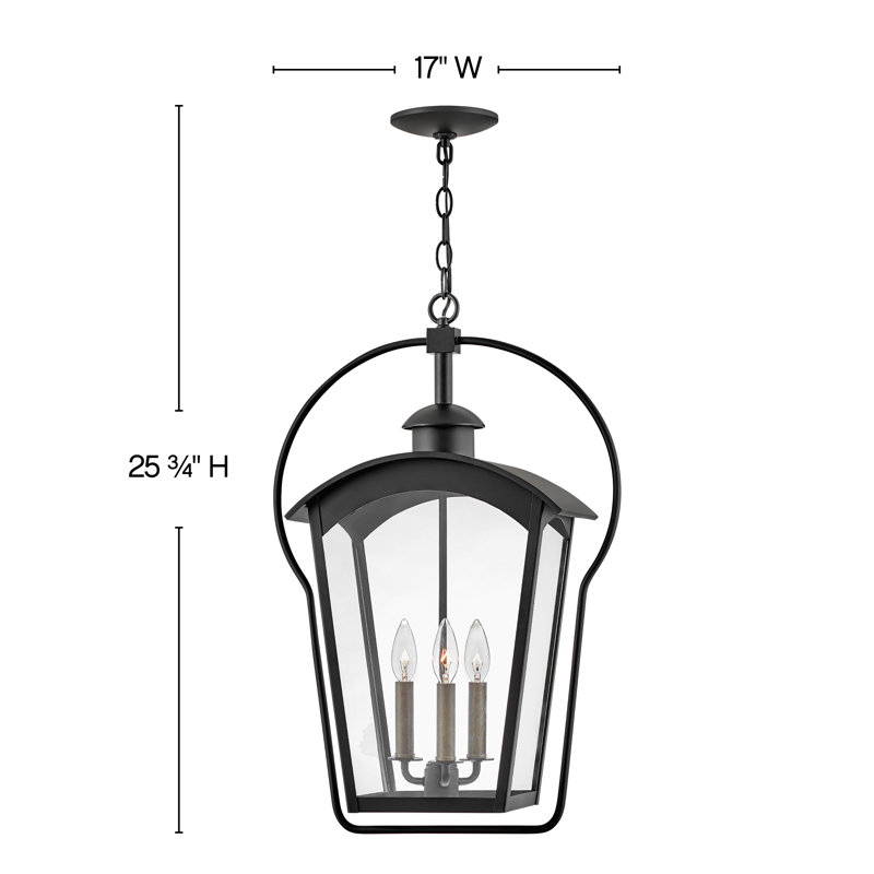 Grande lanterne suspendue 3 lumières Yale