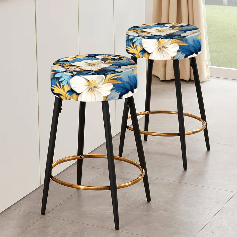 Ensemble de 2 tabourets de bar Floral Tropical Tranquility Vibes