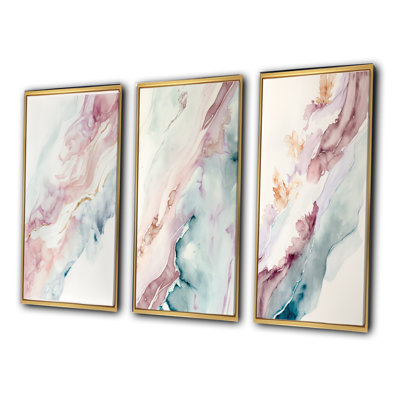 «Sudden Solitude In Elevated Blush» 3 pièces