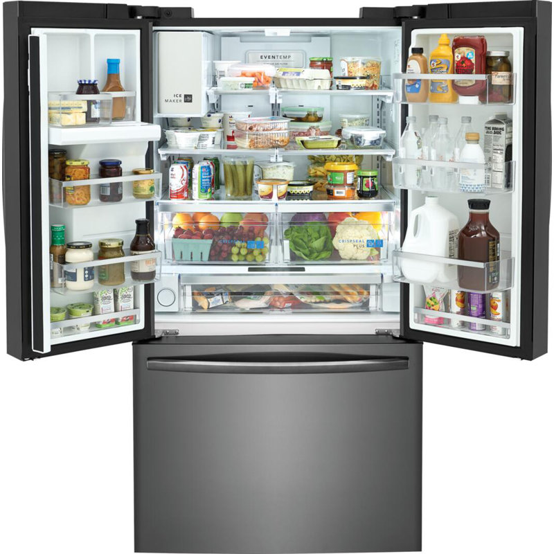 Frigidaire Gallery Pi. Réfrigérateur à porte française, Acier inoxydable noir