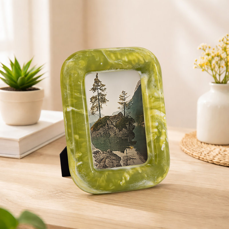 Cadre vert en résine 4X6, Vert