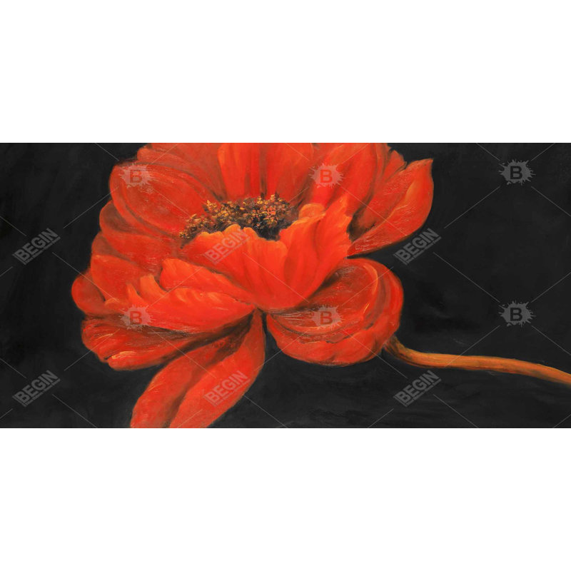 Red petal flower - 15.75"x31.50" Desk mat
