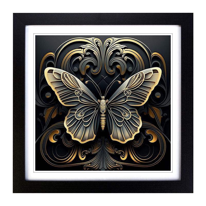 Single Picture Frame Print on Wood, Black