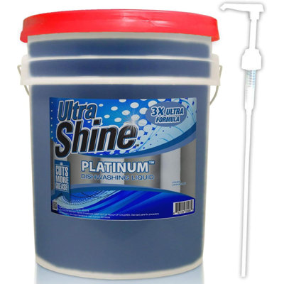 Ultra Shine 3X Platinum Dishwashing Liquid Grease Remover 5 Gallon Blue