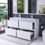 60 po W Meuble-lavabo autoportant à double cuve avec lavabo blanc-930185287