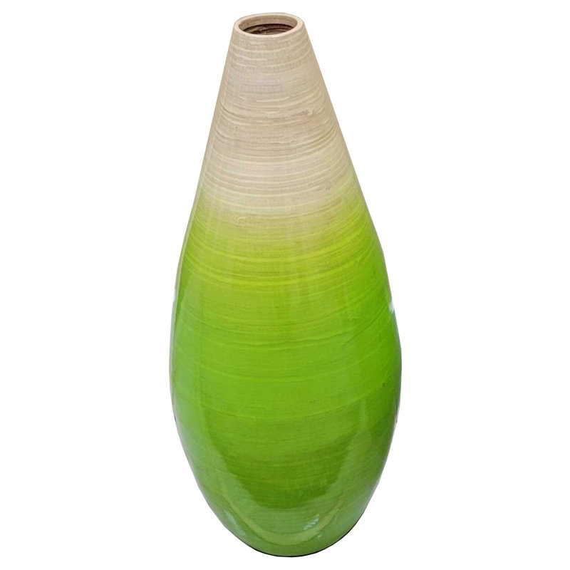 Qailah Solid Wood Floor Vase, 19" H x 8" W x 8" D