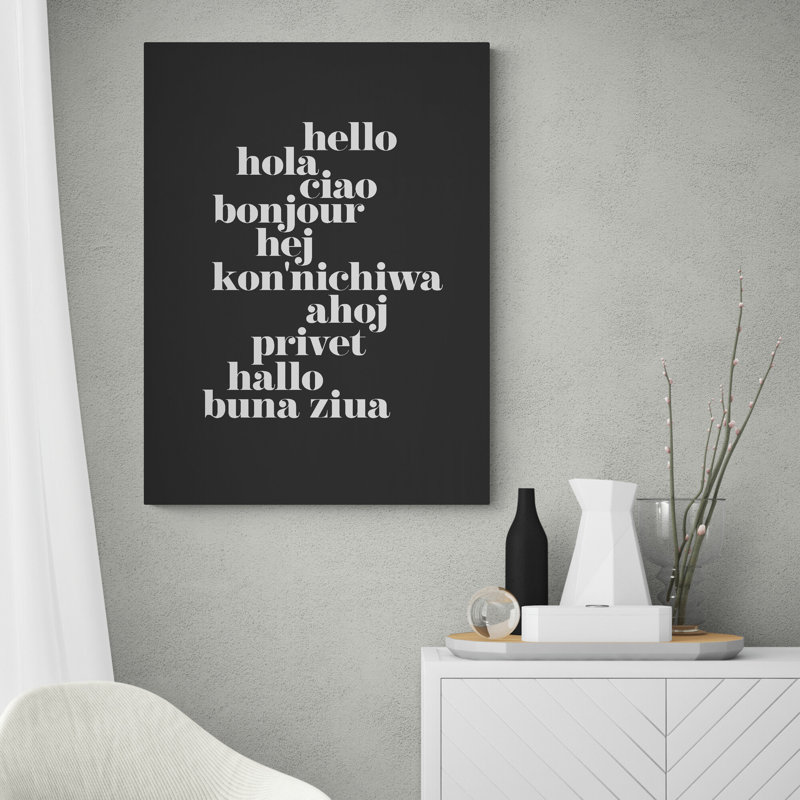 Hello Translated - Wrapped Canvas Print, 117cm H x 81cm W x 4cm D
