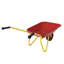 Mini brouette en métal, capacité de poids de 33 lb, chariot utilitaire de jardin en acier pour les feuilles, transport de terre et de sable, rouge