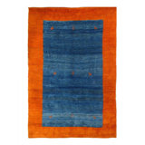 Canvello Handmade Blue Genuine Gabbeh Rug - 6'4" X 9'6"