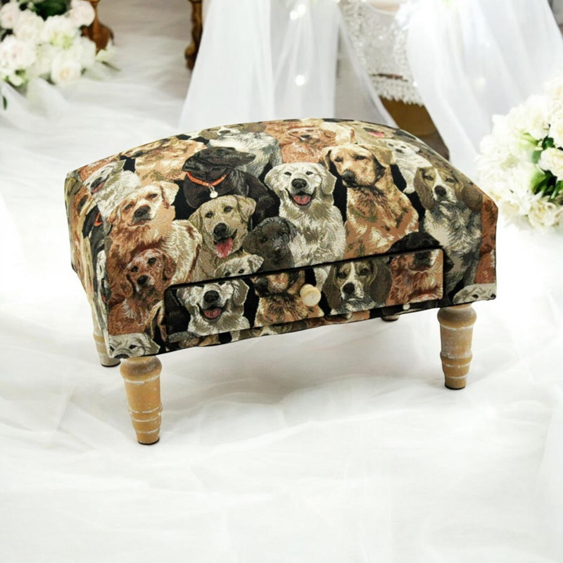 Stylish Winbush 40cm Animal Theme Ottoman with Storage, Hand-Finished Rectangle Footrest for Modern Home Décor