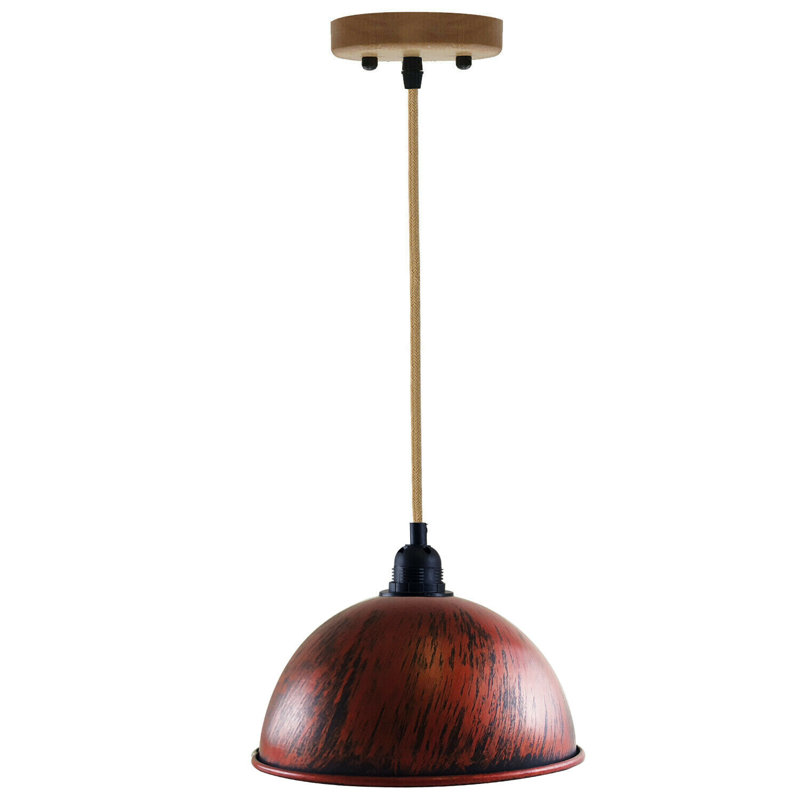 Franklyn 1 - Light Dome Pendant, Rustic Red