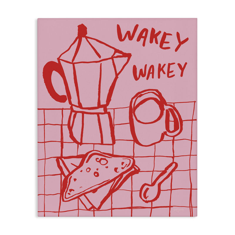 Toile Wakey Breakfast Doodles, conception par Jenaya Jackson, H 20 po x l 16 po