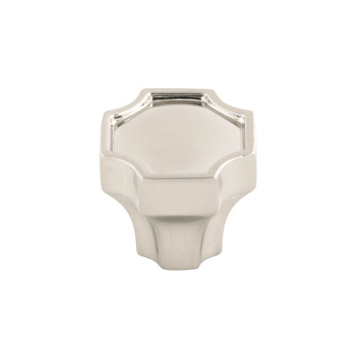 Monarch Collection Square Knob - 1-1/4" x 1-1/4" Cabinet Knob Satin Nickel - Transitional Hardware for Drawers & Cabinets