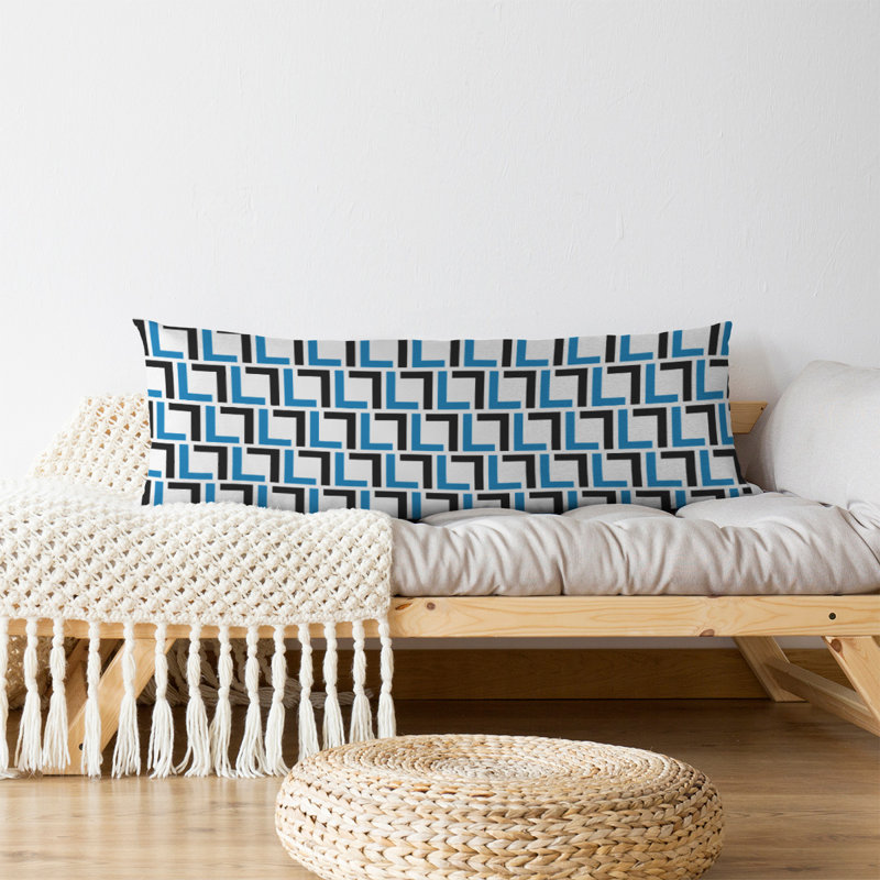 Polyester Medium Pillow, Silver/Honolulu Blue/White, Microfiber