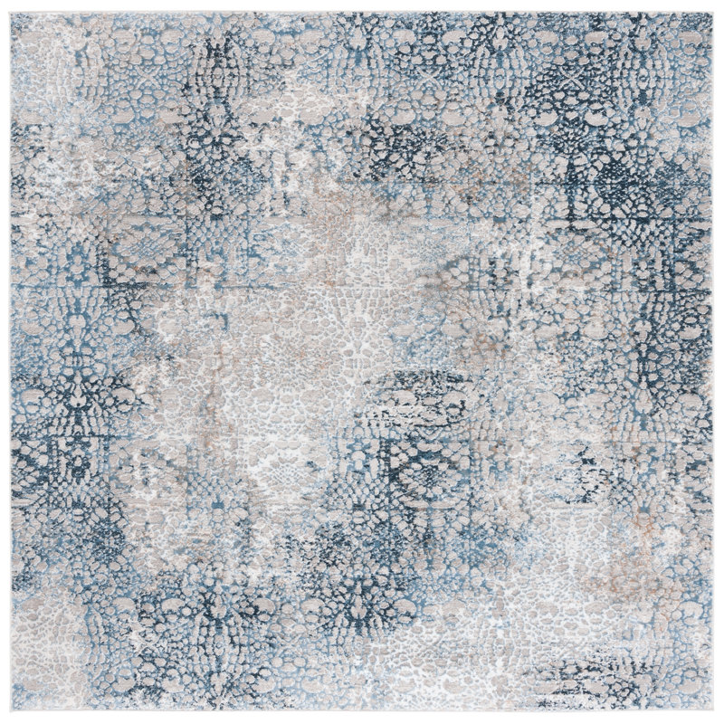 Blonnie Performance Abstract Rug, Square 6'7"