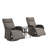 Serita Outdoor All-Weather PE Wicker Adjustable Reclining Lounge Chair With Cushions, Swivel Recliner Chair-300019998-300019999