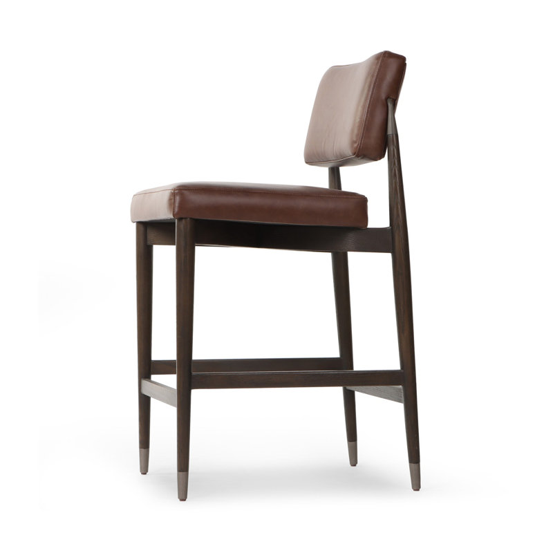Anton Stool-Havana Brown-Bar, Counter Stool (27" Seat Height), Cognac Genuine Leather