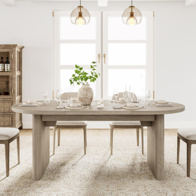 70.9" Rustic Farmhouse Oval Dining Table for 6-8, Large Wood Kitchen Table with Sturdy Base, Modern MDF Dining Room Table, Easy Assembly