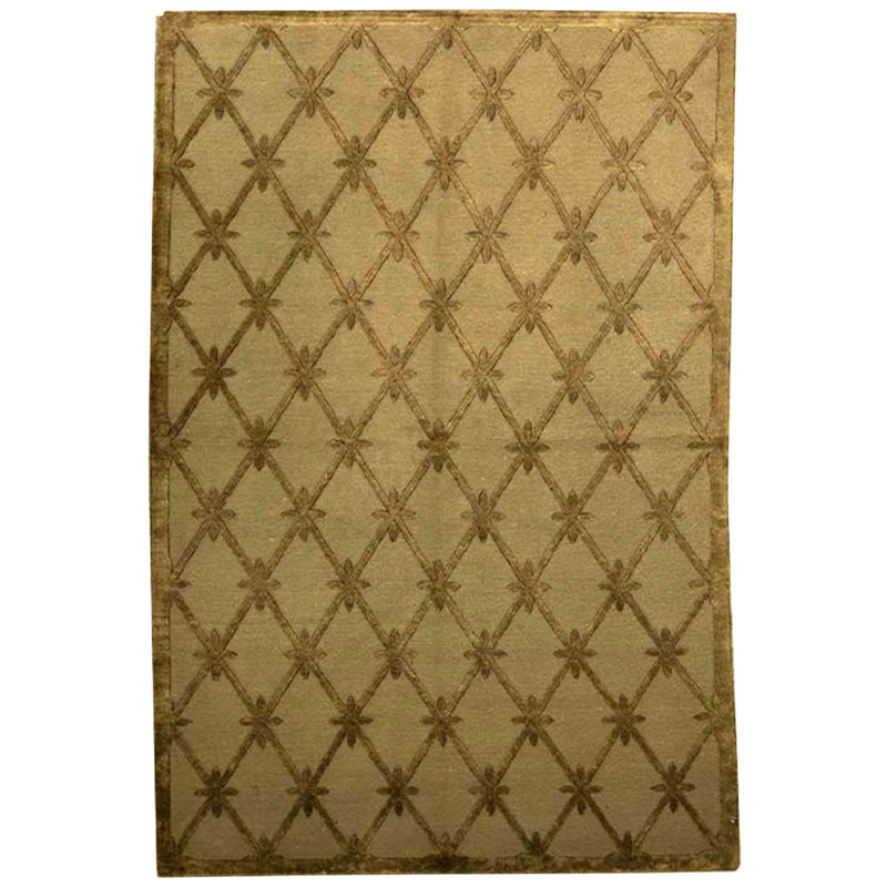 Hand-Knotted High-Quality Green Area Rug